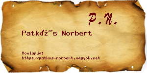 Patkós Norbert névjegykártya