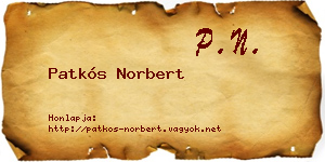 Patkós Norbert névjegykártya