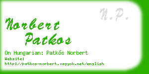 norbert patkos business card